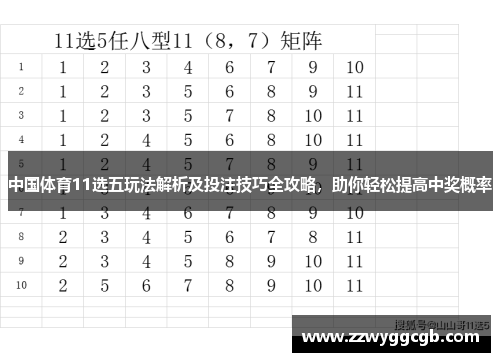 中国体育11选五玩法解析及投注技巧全攻略,助你轻松提高中奖概率 中国体育11选五玩法解析及投注技巧全攻略,助你轻松提高中奖概率